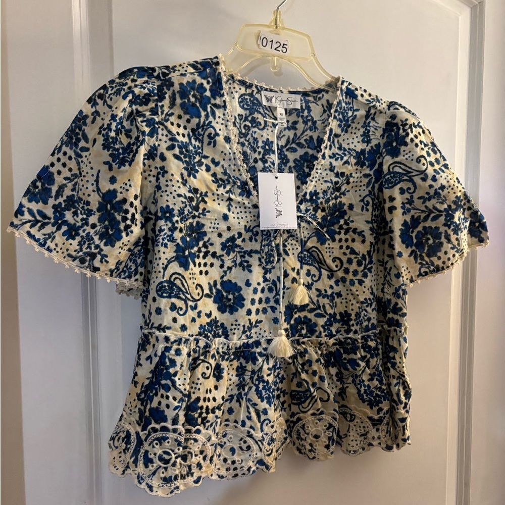 Jessica Simpson Boho Floral Top sz XS